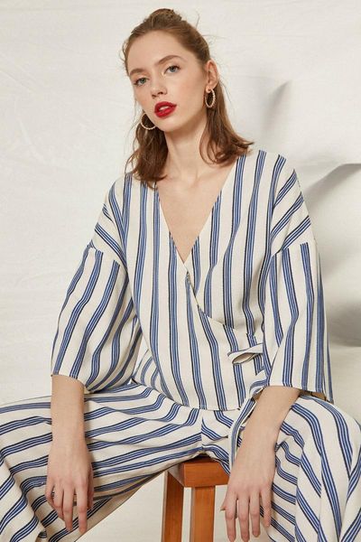 

koton women white striped blouse 0 yaf60092gw women's blouses & shirts