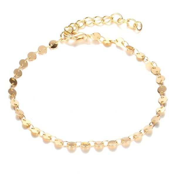 Cavigliere Cavigliera da donna classica Bracciale piede Gioielli Catena color oro Design semplice del marchio Moda per regalo ragazza