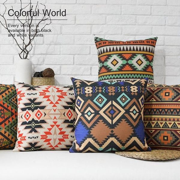 

cushion/decorative pillow nordic geometric bohemian cushions lumbar waist pillows thick linen pillowcase sofa cushion home decorative