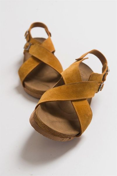 

slippers women's casual leather sandals 2021 summer trends fashion style flat open toe outdoors beach female, Black