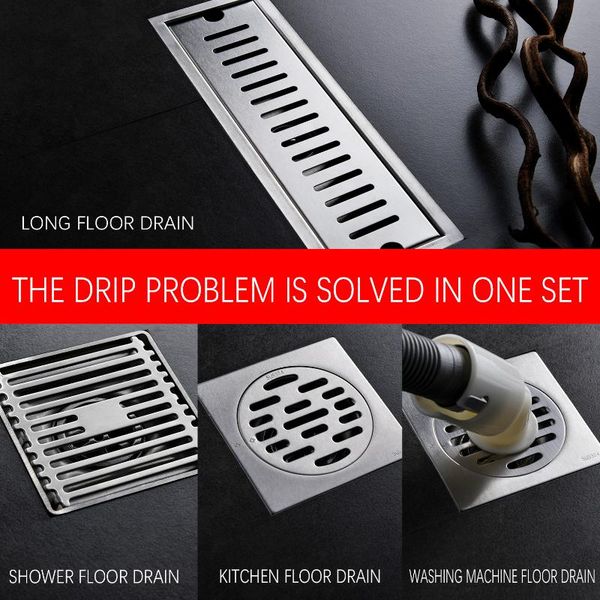 

other bath & toilet supplies 304 stainless steel floor drain square bathroom shower waste drainer 10cm kitchen double anti-odor grate cover