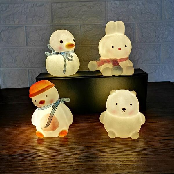 

night lights cute heart little duck light cartoon personalized button battery kids room bedroom bedside lamp birthday gift