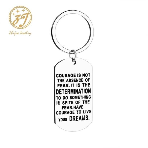 

keychains zhijia jewelry inspirational keyring men custom dog tag keychain engraved stainless steel, Silver