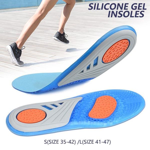 

shoes materials men&women's fashion silica gel soft ortic sport running insoles pads(35-46), Black