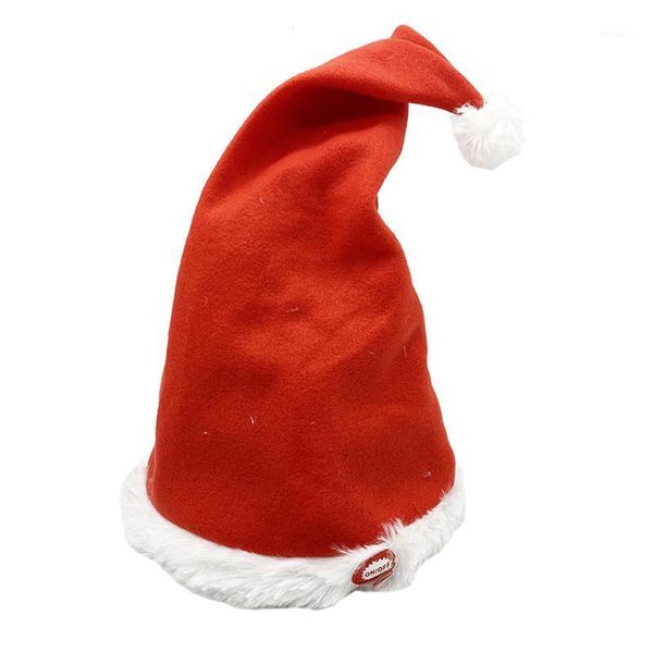 

christmas decorations funny portable party santa cap battery powered gift thicker with music electric hat accessories swing cute plush toy