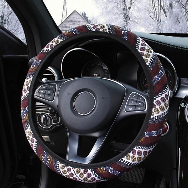 

sale car steering wheel cover ethnic style steering-wheel covers accessories linen universal pretty style1