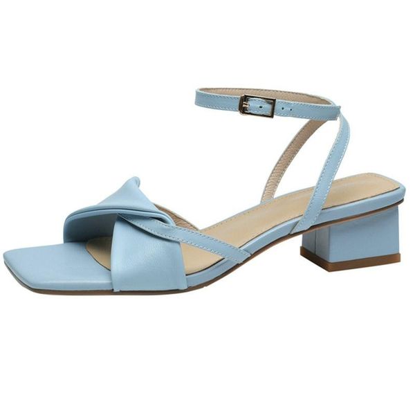 

sandals 2021 fashion women shoes woman med heels summer est genuine leather party wedding casual ladies pumps, Black