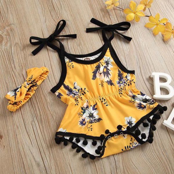 

rompers born toddler baby boy girl romper leaf print lace-up summer sleeveless bodysuit rib-knitted jumpsuit clothes outfits, Blue