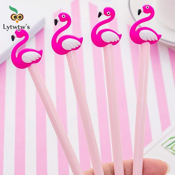 

gel pens 4 pieces lytwtw's cute cartoon flamingo kawaii stationery ink gift school office suppliers kids pen
