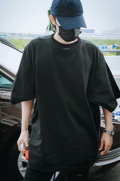 

2021 men women 21ss catwalk limited embroidery logo summer shirts, White;black