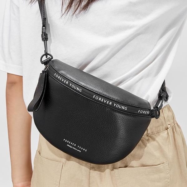 

brand women genuine leather shoulder bag fashion belt waist female chest crossbody pouch bags lady
