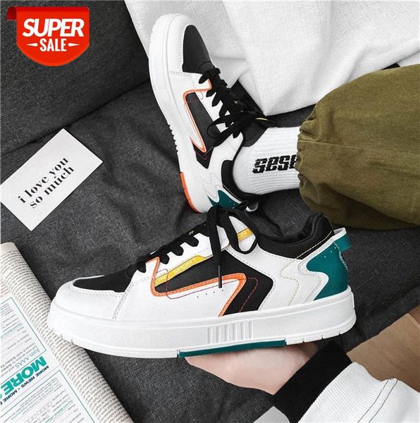 

men's casual shoes, leather panel breathable, rubber outsole sports shoes #zt6v