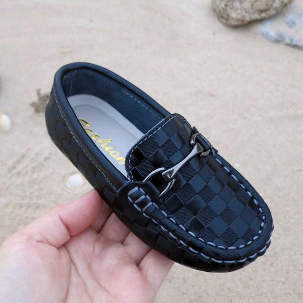 

boys girls shoes moccasins soft kids loafers children flats casual boat shoes children's wedding leather shoes autumn fashion x0703, Black;red