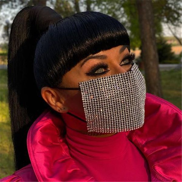 

high-quality masks step into 2021 women's metal flash jewelry mask z1247