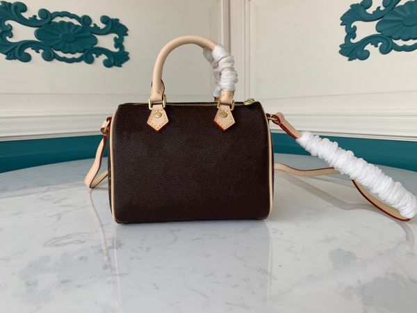 

nano speedy fashion women clutch bag pillow iconic bags crossbody handbag coated canvas and natural cowhide-leather trim 61252