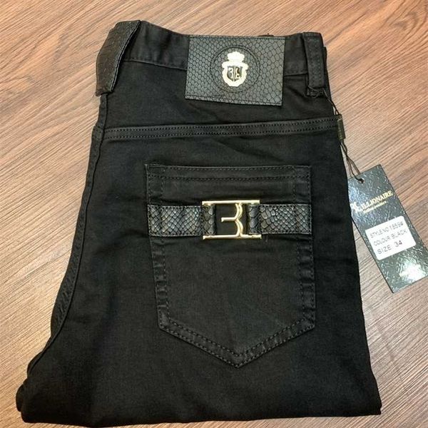 

billionaire jeans cotton men summer style fashion business embroidery breathable fabric bit elasticity 211110, Blue