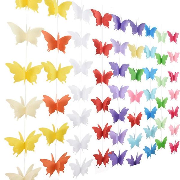 

party decoration 270cm colorful butterfly paper garland hanging banner wedding birthday decor baby shower kids girl room bunting