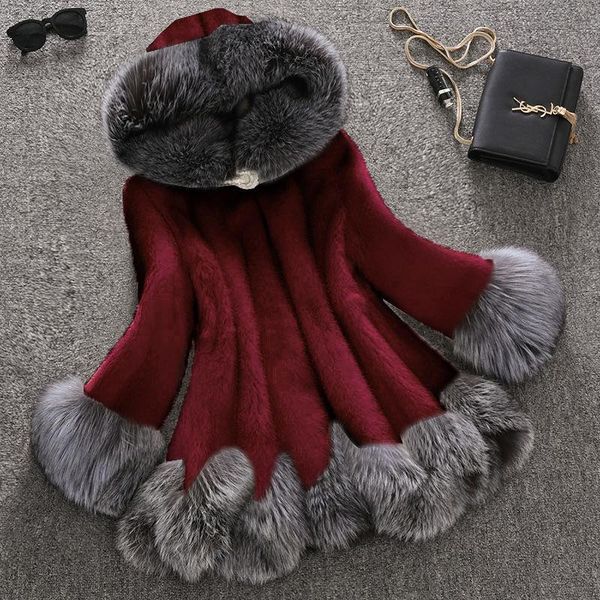 

women's fur & faux coat women natural winter for 2021, Black