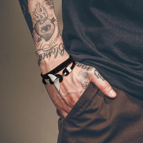 

link, chain whale tail nautical bracelet,black blue marine brazalete,surf sailor beach jewelry dolphin fish braslet gift for boyfriend