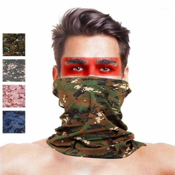Camouflage-Kopftuch, Gesichtsmaske für Männer und Frauen, Polyester, winddicht, Halstuch, Sonnenschutz, Schlauch, Bandana, Outdoor, Camping, Wandern, Masken, Fahrradkappe