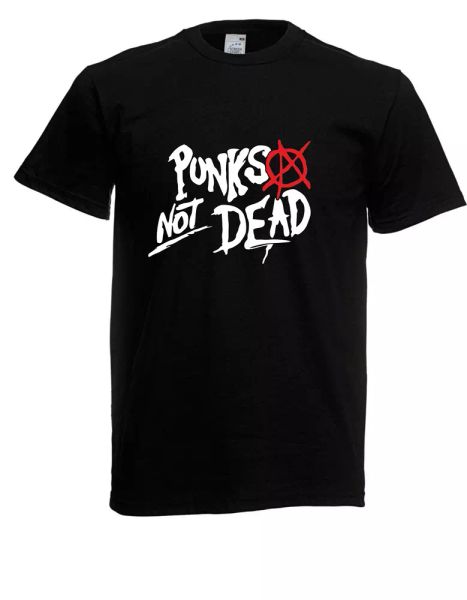 

mens t-shirt punks not dead size up to 5xl, White;black
