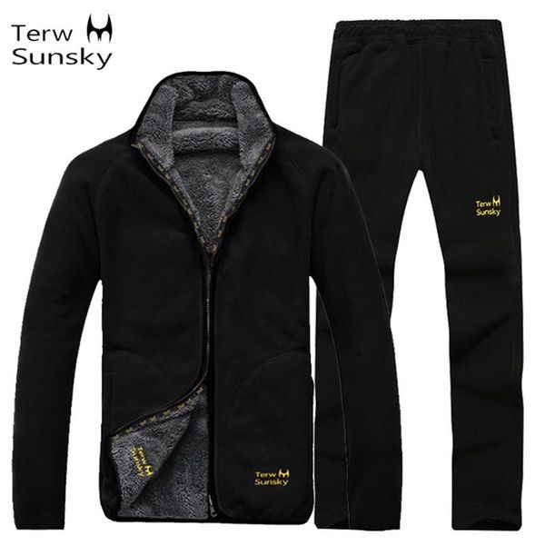 

gym clothing winter men coat or pants thickness suit warm fleece liner outdoor camping sports climbing hiking male jacket truouses, White;black