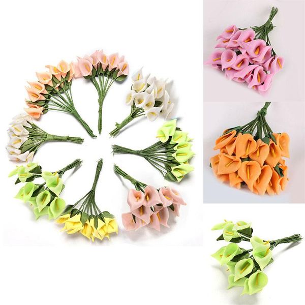 

decorative flowers & wreaths 12pcs home flower artificial foam calla lily decoration bouquet solid scrapbook