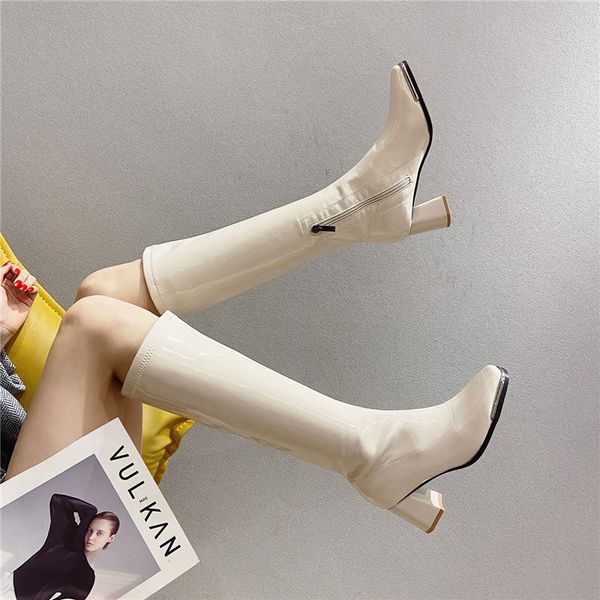 

boots women's no more than knee middle thick heel knight high long, Black