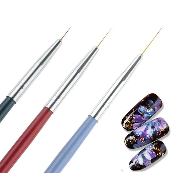 

dotting tools 3 pcs / set wooden rod ultra-fine drawing pens painting nail painted art liner pencil, Silver