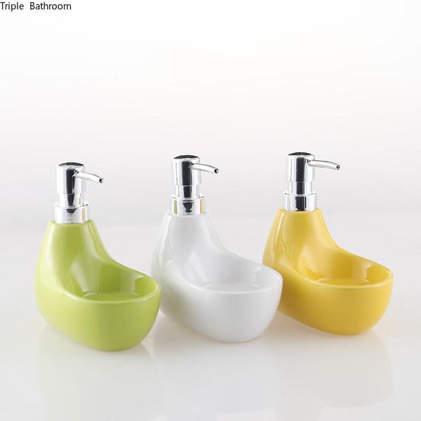 

liquid soap dispenser 400ml solid color european style ceramics shower gel bottles hand bottle bathroom accessories