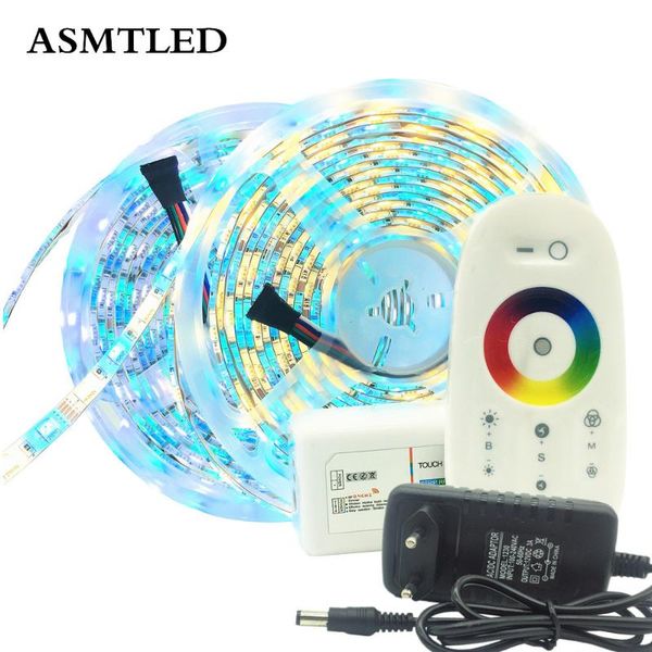 

strips rgb led strip set dc 12v rgb/rgbw/rgbww flexible tape ribbon light+touch screen remote+adapter for home christmas party