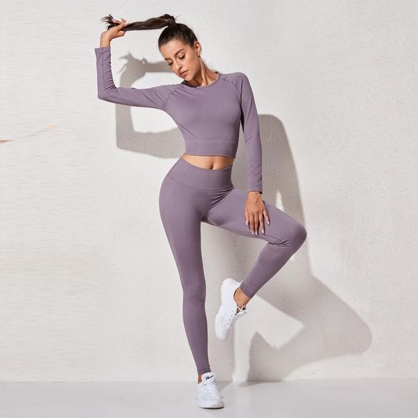 

women 2pcs seamless yoga set sport suits gymwear workout clothes breathable gym crop high waist leggings fitness sports wear outfit