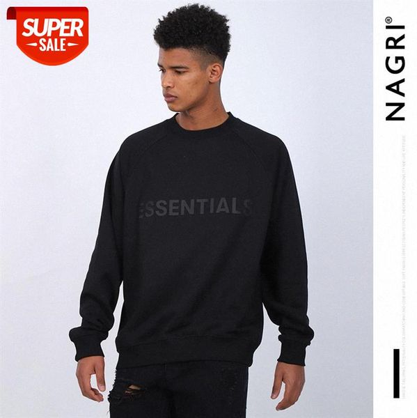 

double line essentials sweater autumn and winter round neck long sleeve men's trendy brand hip-hop thin loose version #cm0x, Black