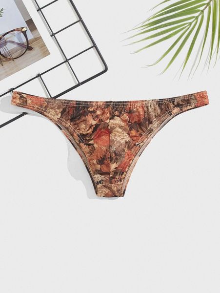 

men random floral print jockstrap 689l#, Black;brown
