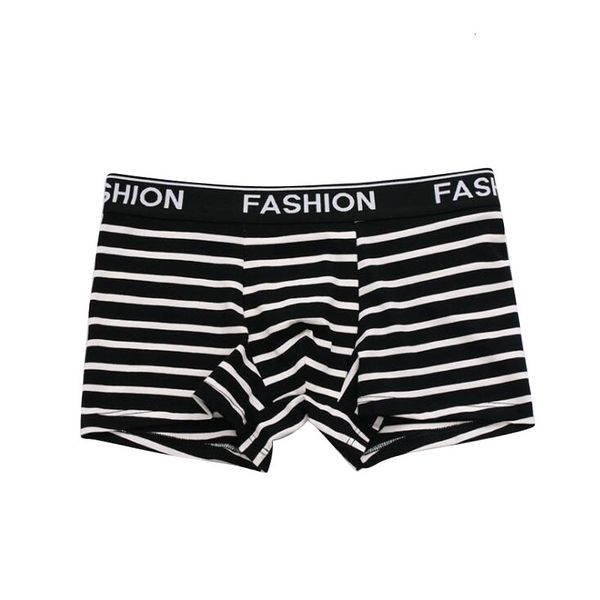 

underpants striped boxers cotton male underwear brand mens men's loose panties calzoncillos hombre men vvke, Black;white