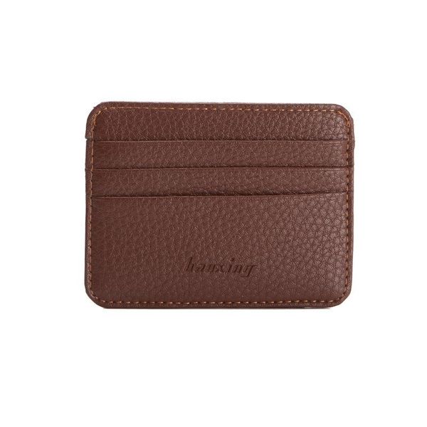 

card holders manufacturers direct selling duo ka wei bank holder pu short men ultra-thin case portable bus clamp wholesale, Brown;gray