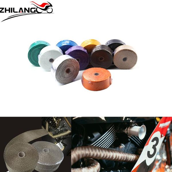 

motorcycle exhaust system 5cm*5m 10m 15m heat wrap thermal tape for fiberglass shield with stainless ties