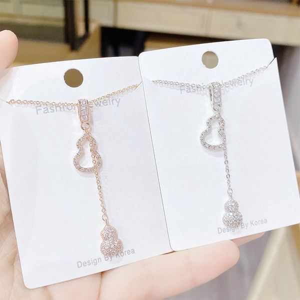 

chains botu fashion necklace female gourd clavicle chain simple design shape ornament jewelry for women, Silver