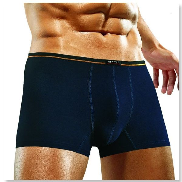 

manwitt elastic cotton u-convex design 2-piece men's boxed panties sweat absorbing and breathable underwear, Black;white