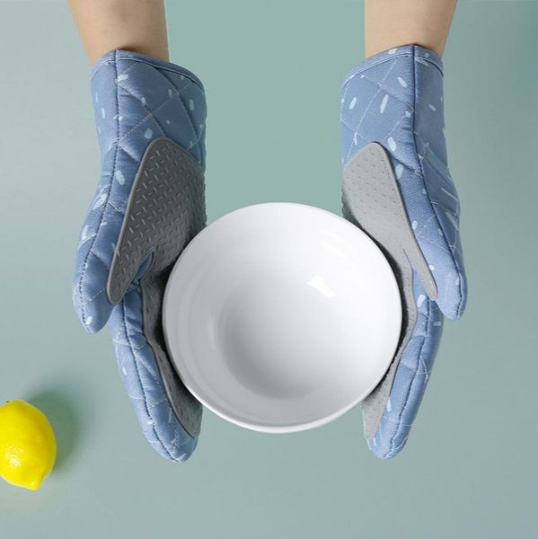

oven mitts kitchen microwave gloves household thick silicone high temperature resistant cooking heat