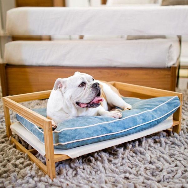 

cat beds & furniture four seasons universal pet dog nest cushion removable and washable small medium-sized solid bamboo wood winter w