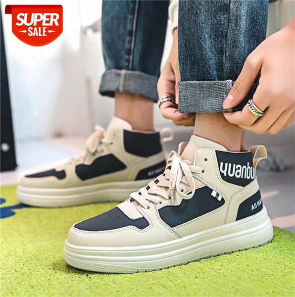 

men's high-shoes ins trend korean student sports board white #c62b