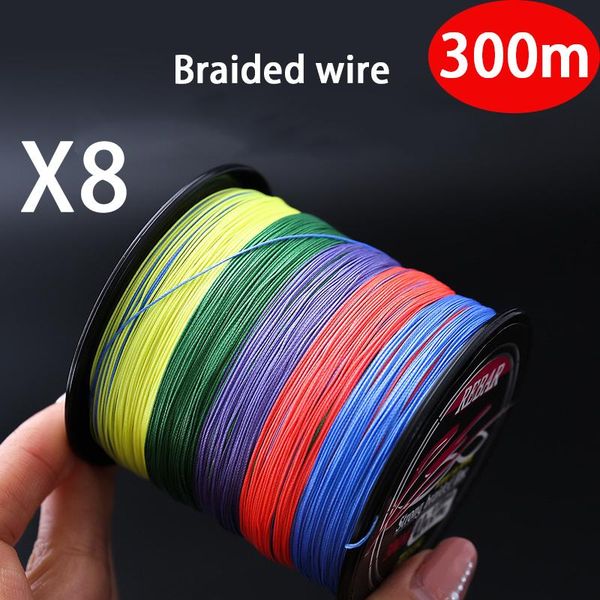 

braided 300m pe line fishing tackle dali horse multicolored equipment braid