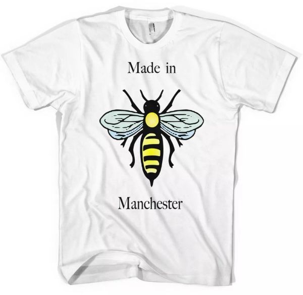 

made in manchester worker bee i love mcr t-shirt all sizes, White;black