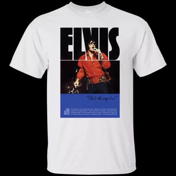 

elvis, presley, that's the way it is, retro, 1970's, t-shirt, concert film, t-s, White;black