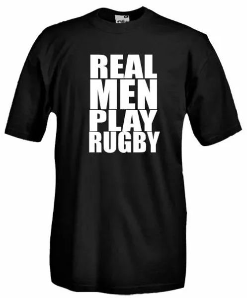 

rugby q28 real men play rugby scrum 6 nations third time t-shirt, White;black