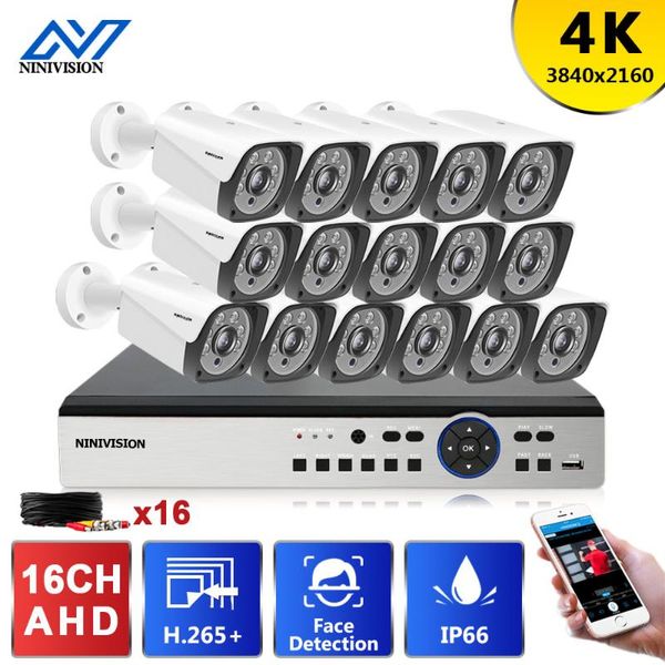 

channel ahd 8mp cctv dvr kit with 8/16pcs outdoor ir weatherproof surveillance security camera system home wireless kits