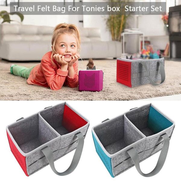 

computer speakers soundbox storage bag tonies music container with 2 compartments accessories for home travel picnic snack lunchbox