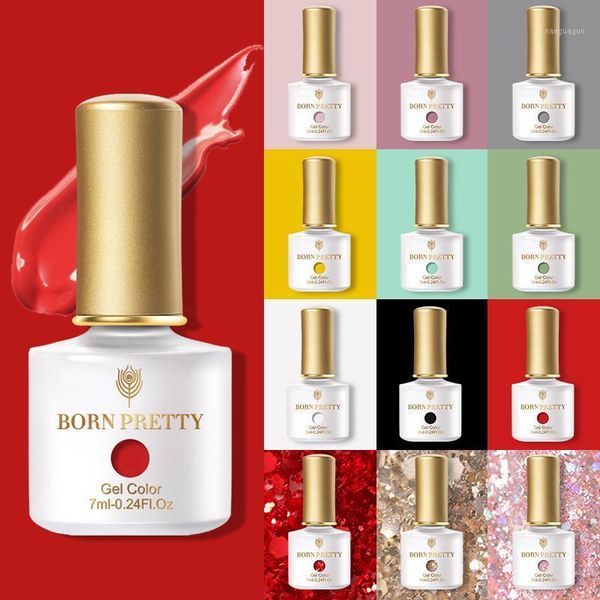 

gel nail polish bright colol 7ml trend colors manicuring semi-permanan soak off uv art design1, Red;pink