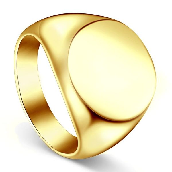 

cluster rings women's men's ring smooth signet engagement wedding band silver color 316l stainless steel wholesale jewelry, Golden;silver